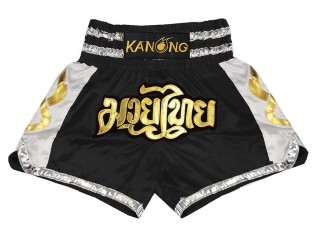 Kanong Muay Thaiboksing Shorts Kickboksing : KNS-141-Svart